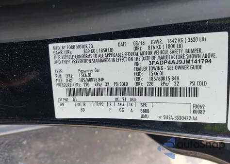 2018 Ford Fiesta S from USA, damaged, VIN 3FADP4AJ9JM141794